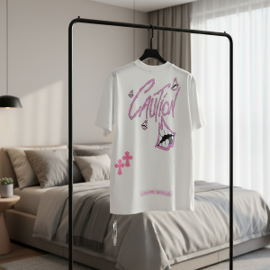Chrome Hearts Caution Graphic White T-Shirt