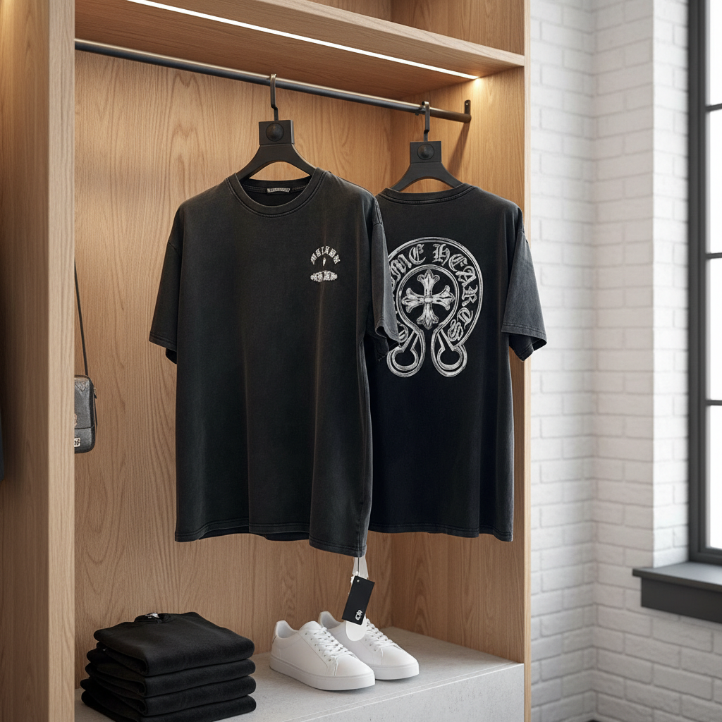 Chrome Hearts Black Graphic Cotton T-Shirt