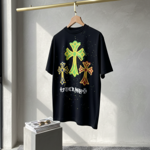 Chrome Hearts Black Cross Graphic Streetwear T-Shirt