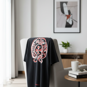 Chrome Hearts Black Graphic Print Cotton T-Shirt