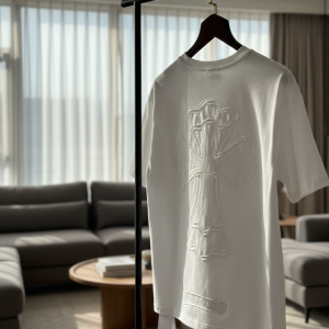 Chrome Hearts White Cross Embroidered Cotton T-Shirt