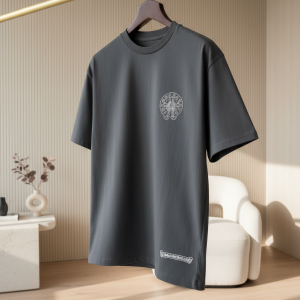 Chrome Hearts Cross Graphic Grey Cotton T-Shirt
