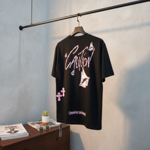 Chrome Hearts Caution Graphic Black T-Shirt