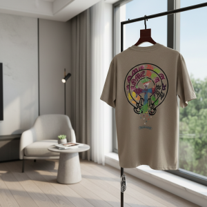 Chrome Hearts Rainbow Graphic Beige T-Shirt