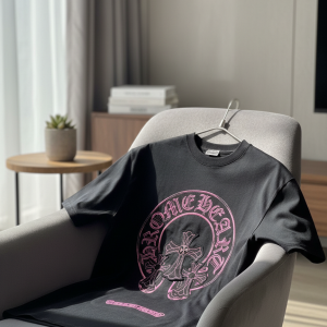 Chrome Hearts Black Pink Cross Graphic T-Shirt