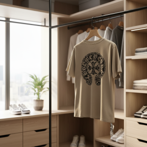 Chrome Hearts Beige Graphic Print T-Shirt