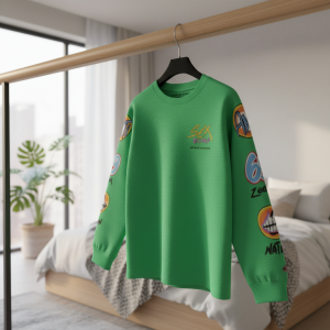 Chrome Hearts Green Long Sleeve Graphic T-Shirt