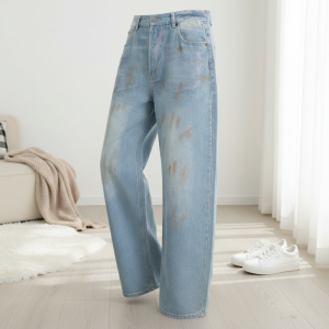 Acne Studios Distressed Light Blue Denim Pants