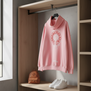 Chrome Hearts Pink Graphic Print Pullover Hoodie