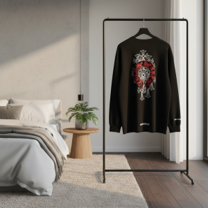 Chrome Hearts Black Long Sleeve Graphic T-Shirt