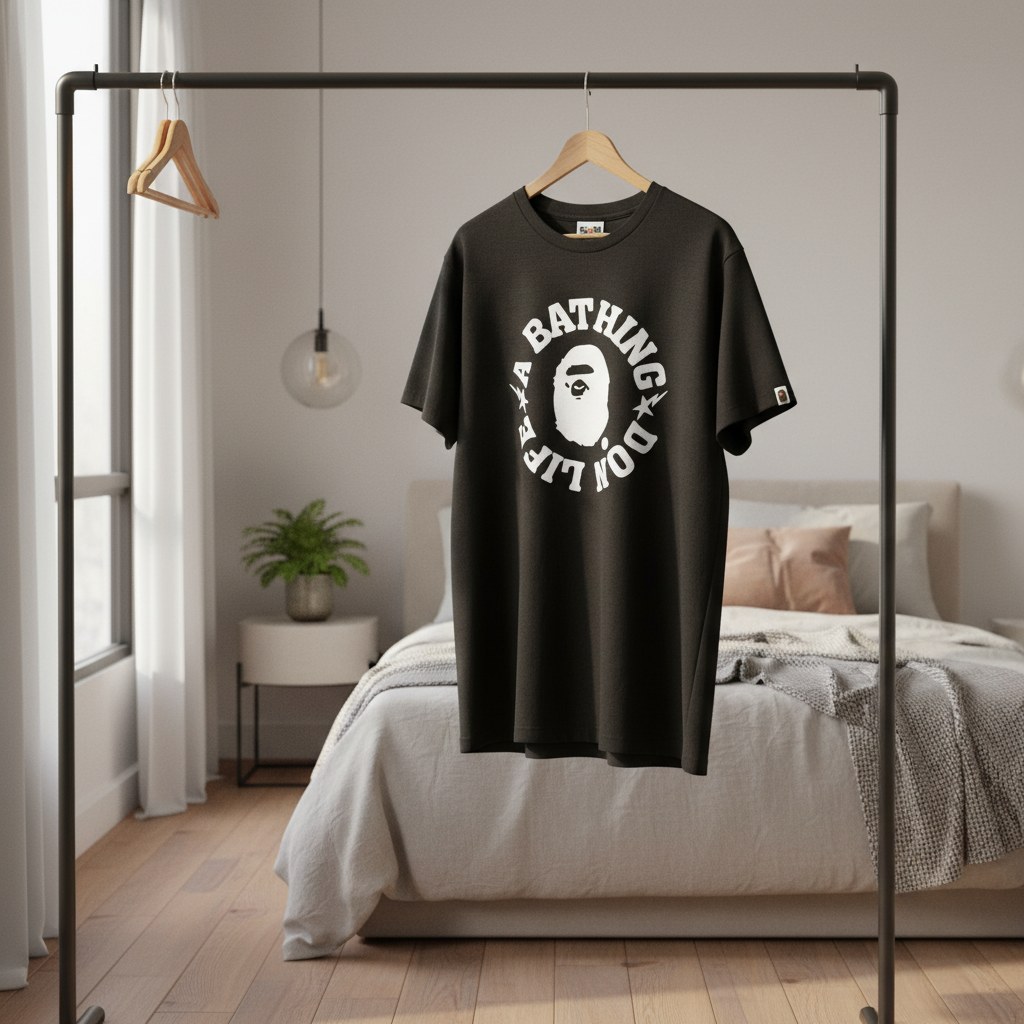 A Bathing Ape Black Logo Graphic T-Shirt