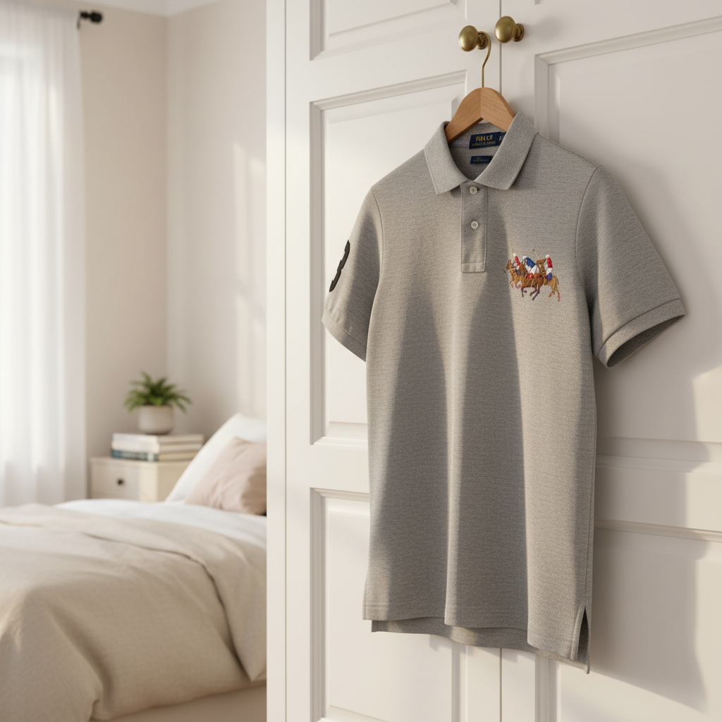 Ralph Lauren Grey Polo Shirt for Men