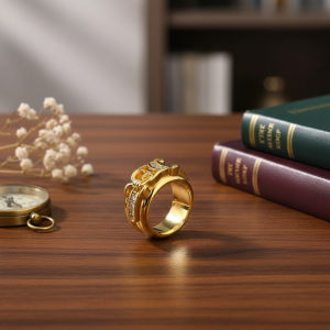 Chrome Hearts Gold Plated Ring for Men