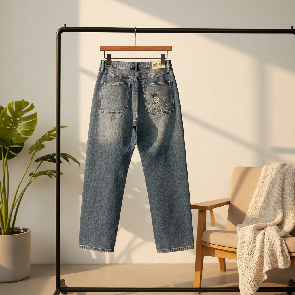 PantsDerschutze Vintage Straight Denim Jeans