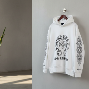 Chrome Hearts White Gothic Print Hoodie