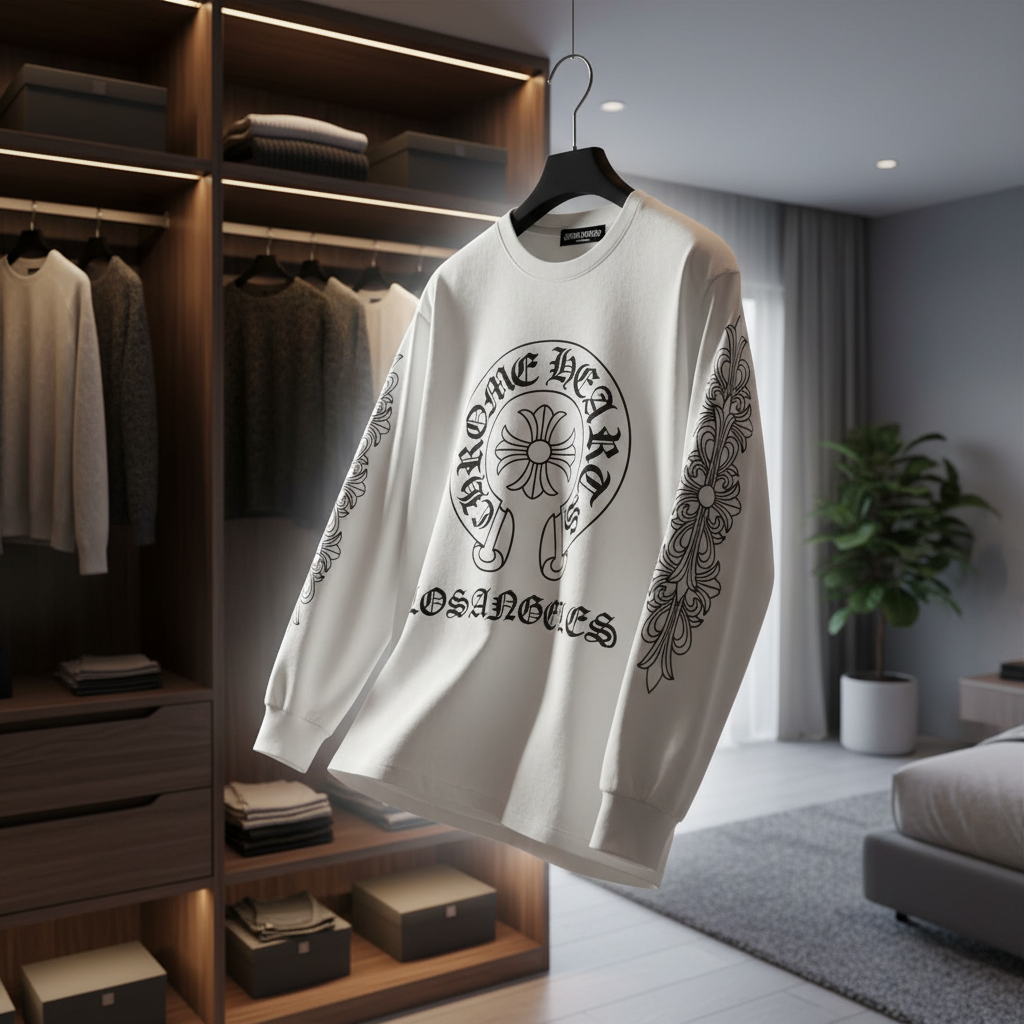 Chrome Hearts Los Angeles White Long Sleeve T-Shirt