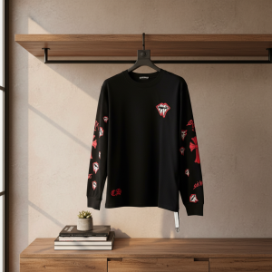 Chrome Hearts Black Long Sleeve Graphic T-Shirt