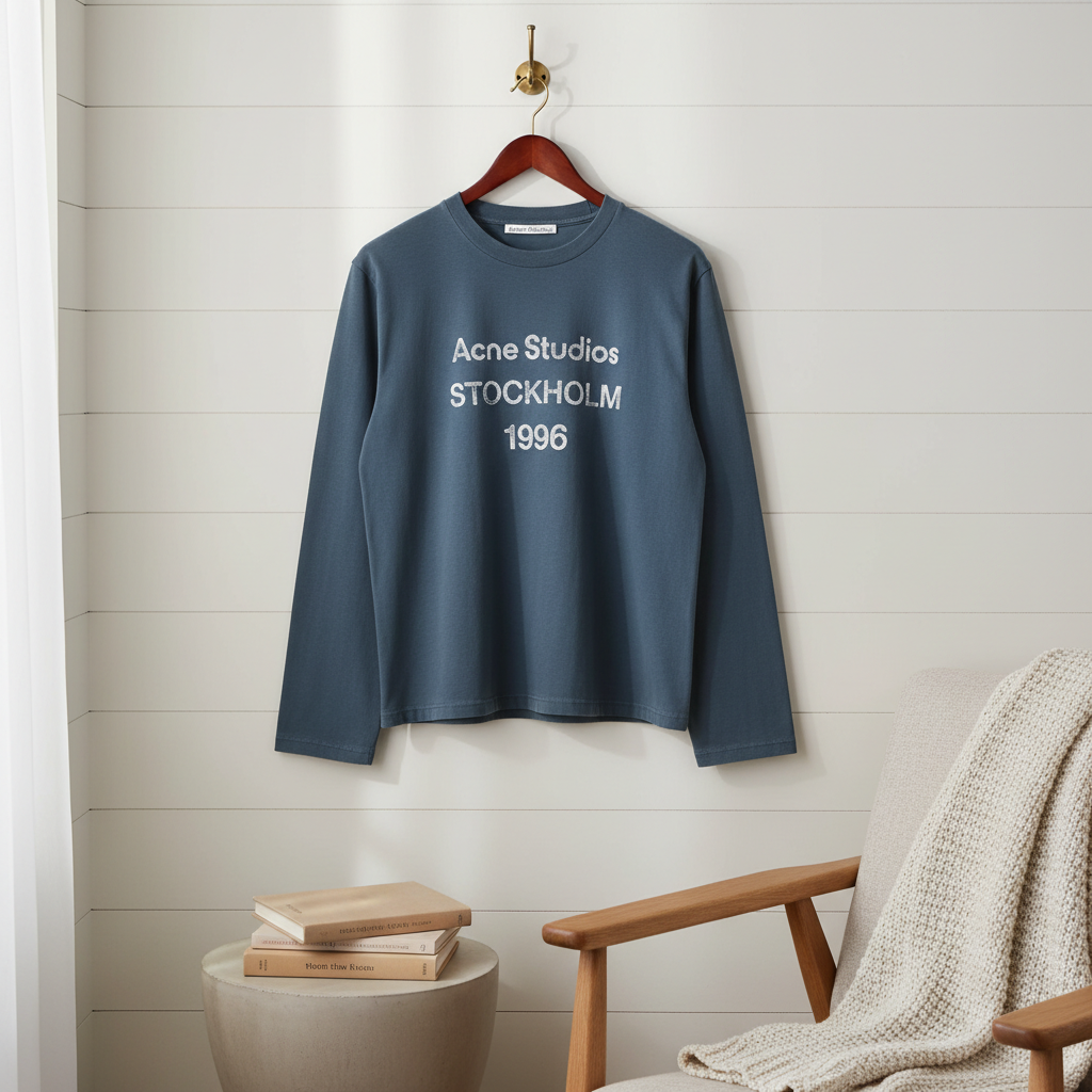 Acne Studios Stockholm 1996 Navy Long Sleeve T-Shirt