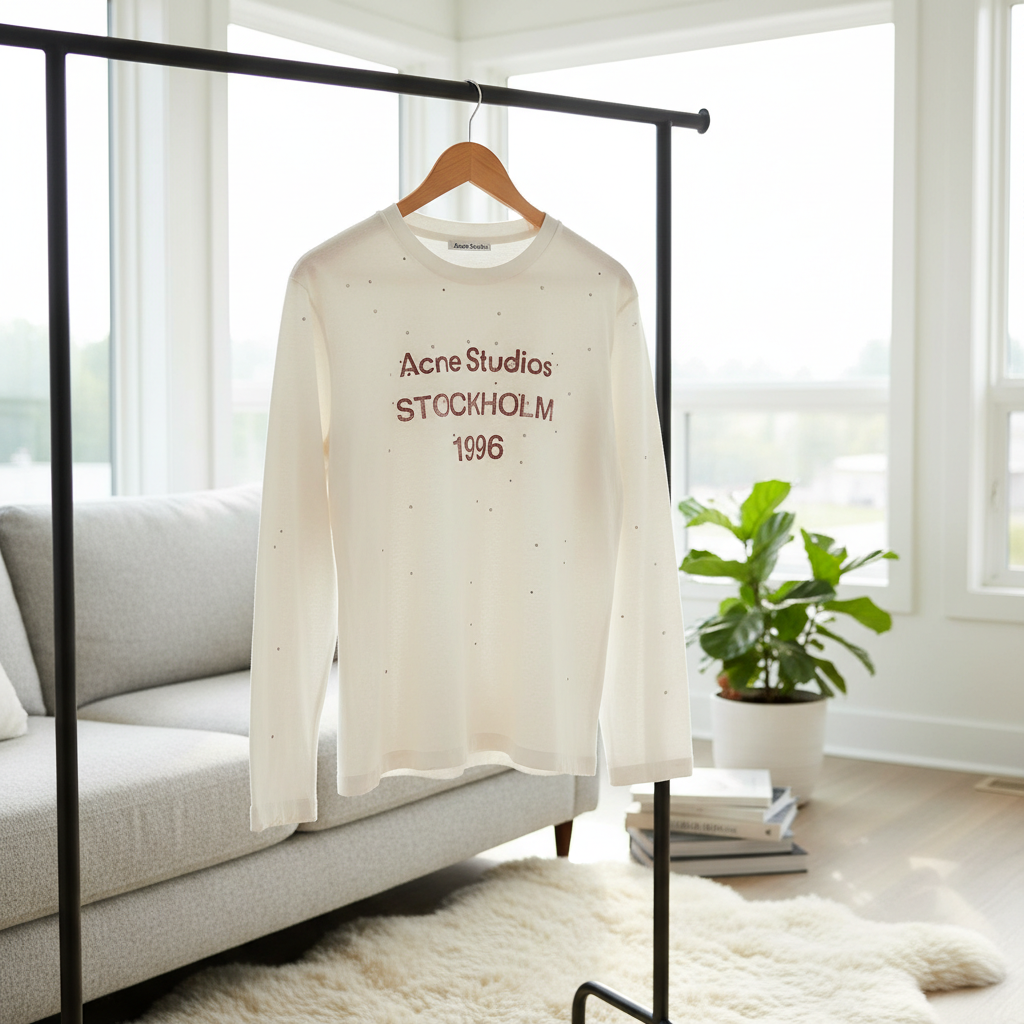 Acne Studios Stockholm 1996 White Long Sleeve T-Shirt