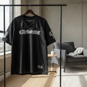 Chrome Hearts Black Mesh Oversized Streetwear T-Shirt
