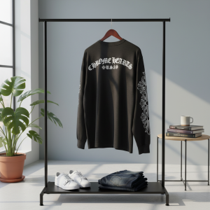 Chrome Hearts Black Long Sleeve Graphic T-Shirt