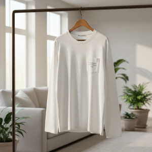Acne Studios White Long Sleeve Cotton T‑Shirt