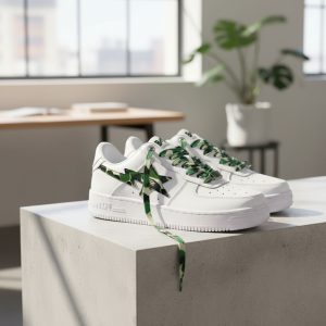 BAPE STA White Leather Camouflage Star Sneakers