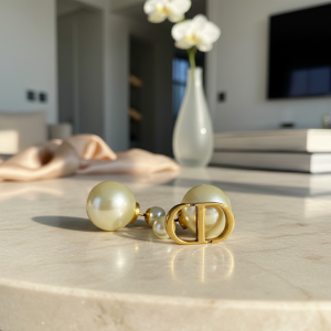 Dior Gold Pearl Double Sided Earrings