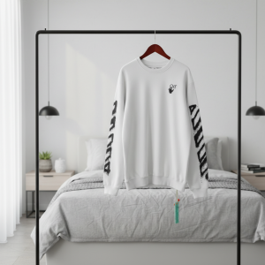 Off-White White Cotton Graffiti Sleeve Sweatshirt