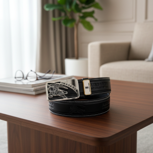 Burberry Leather Designer Belt for Men Black