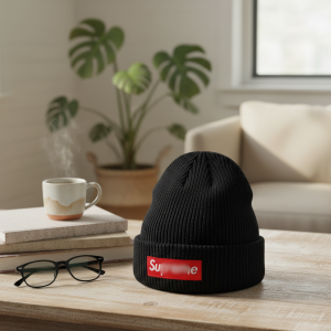HatsSupreme Black Knit Winter Beanie Hat