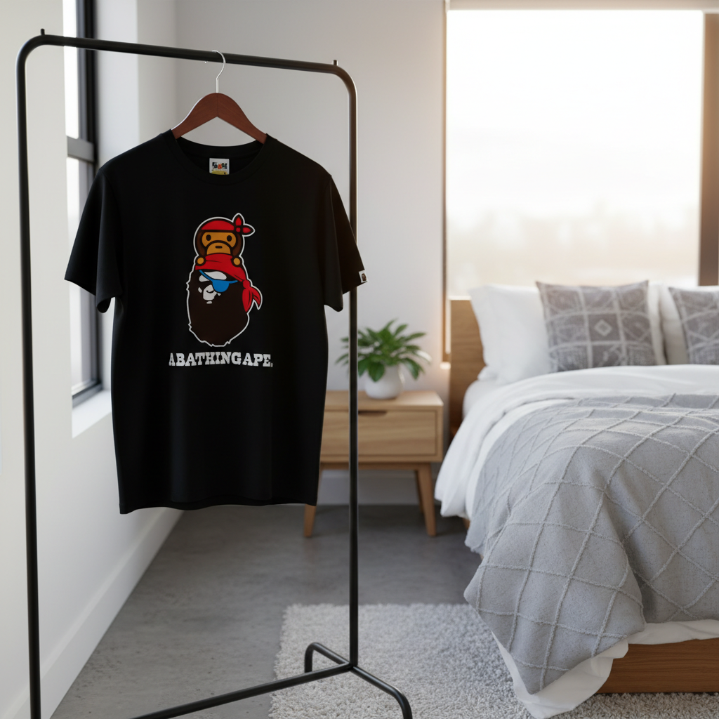 A Bathing Ape Black Graphic Logo T-Shirt