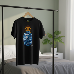 A Bathing Ape Blue Camo Baby Milo T-Shirt