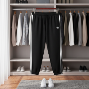 Adidas Men Black Three Stripe Jogger Pants