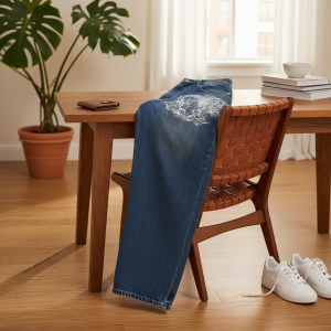 PantsDerschutze Dragon Embroidered Loose Fit Jeans