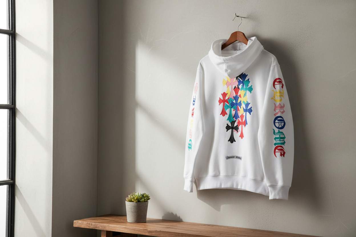 Chrome Hearts White Cross Graphic Hoodie