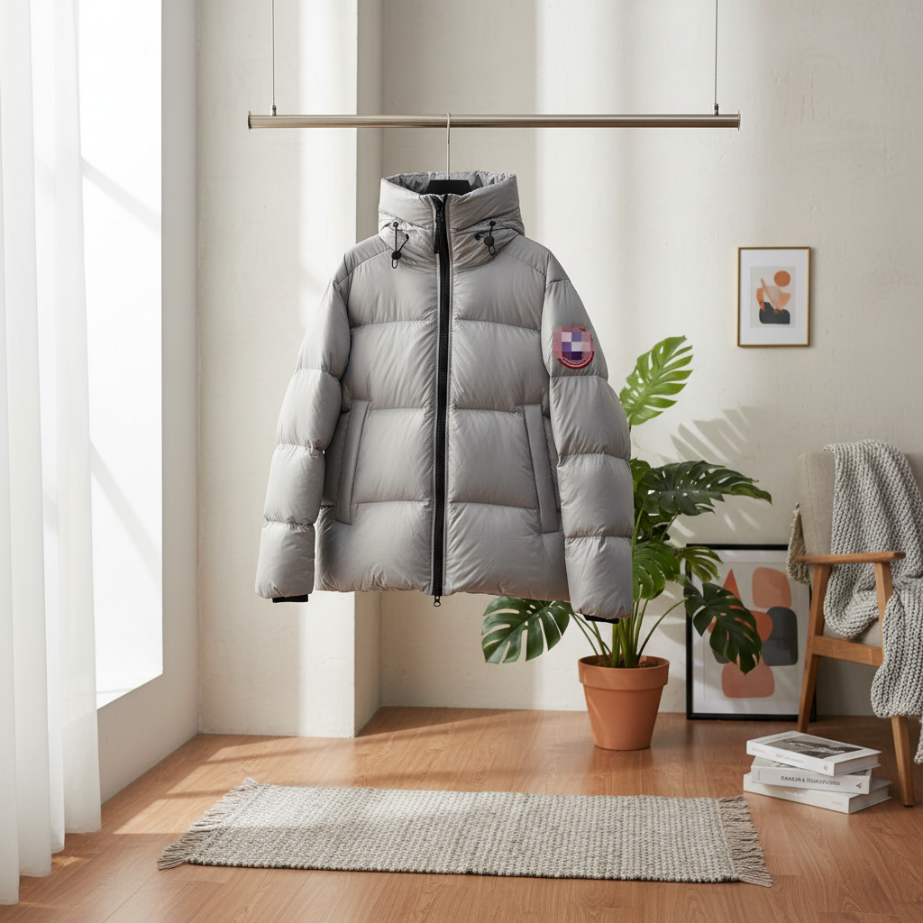 Moncler Silver Puffer Jacket Winter Coat for Men
