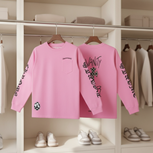 Chrome Hearts Pink Long Sleeve Graphic T-Shirt