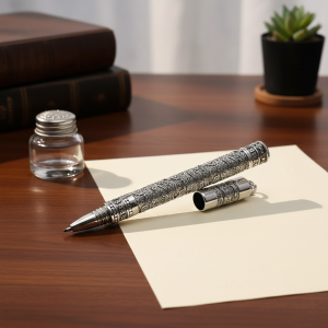 Chrome Hearts Silver Luxury Pattern Ballpoint Pen