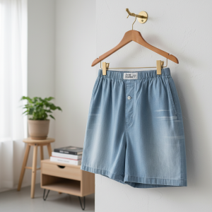 Acne Studios Men’s Light Blue Denim Shorts 1996 Style