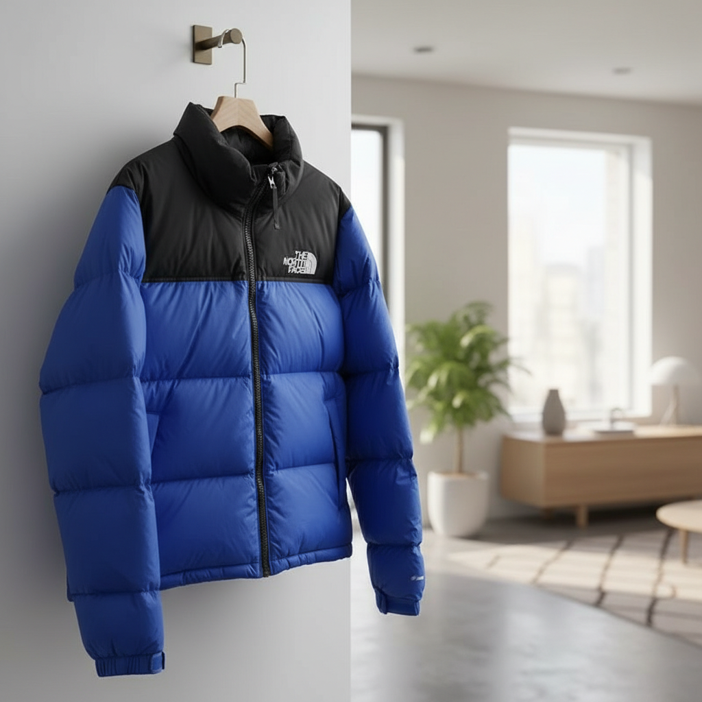 The North Face Blue Black Winter Puffer Jacket