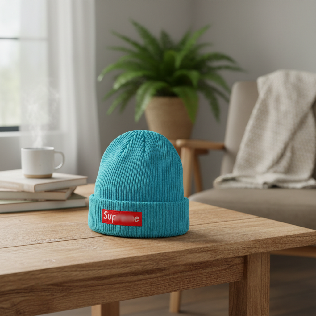 Sky Blue Knit Beanie Winter Warm Hat