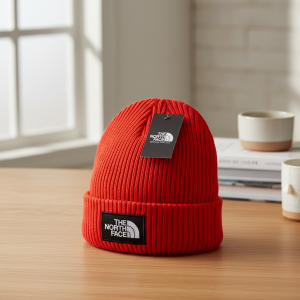The North Face Red Knit Winter Beanie Hat