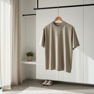 Acne Studios Beige Cotton Logo Short Sleeve T-Shirt