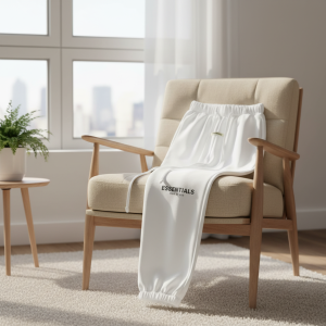 Essentials Streetwear White Cotton Blend Jogger Pants