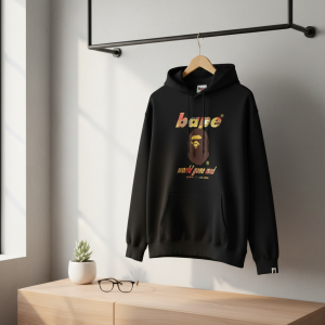 A Bathing Ape Black Graphic Pullover Hoodie