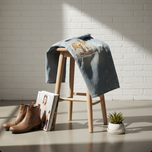 PantsDerschutze Vintage Embroidered Denim Shorts Jeans