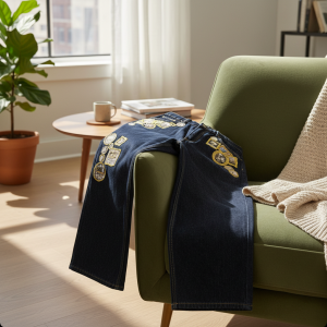 PantsDerschutze Vintage Patchwork Denim Jeans