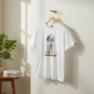 A Bathing Ape Cartoon Graphic White T-Shirt