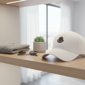 Moncler White Cotton Adjustable Baseball Cap